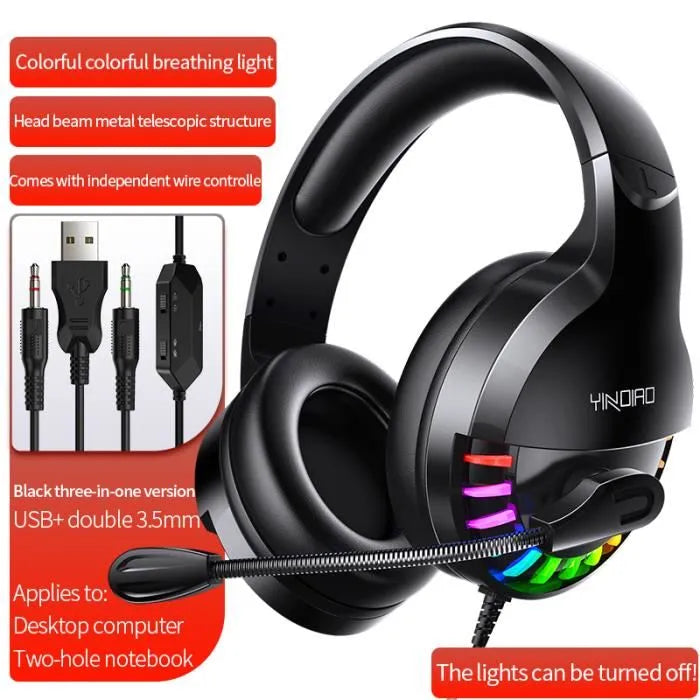 YSILLA Gaming Headset for PS5/PS4/Nintendo - GOBRO - Q2 - Noise Reduction - LED Lights